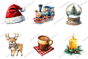 Watercolor Cute Warm Christmas Clipa, an Illustration by designcity5 (Thumbnail 2 of 5)