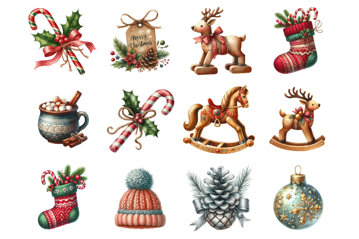 Vintage Handmade Christmas Cliparts, a Graphic by CitraGraphics (Photo 3 of 4)