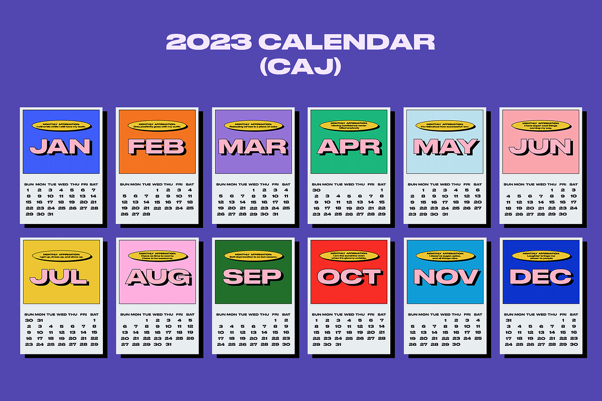 2023 Calendar | CAJ, a Stationery Template by Two Sleepy Heads Studio (Photo 2 of 4)