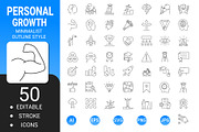 Growth minimalist outline icon set, an Outline Icon by Icons (Thumbnail 1 of 3)