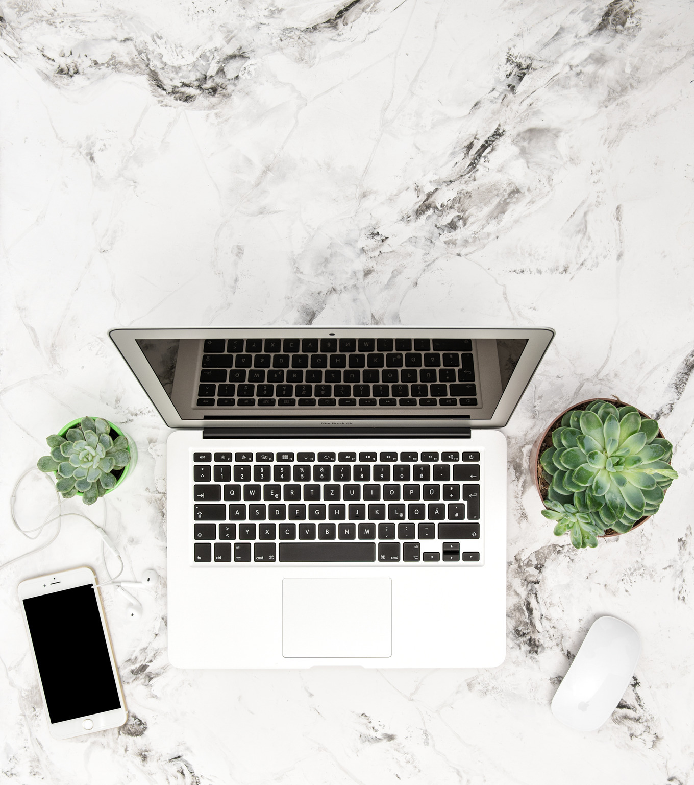 Laptop succulent plants phone | Business Images ~ Creative Market