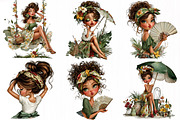 Whimsical Summer Girl Clipart, an Illustration by DreamCafeArt (Thumbnail 2 of 7)