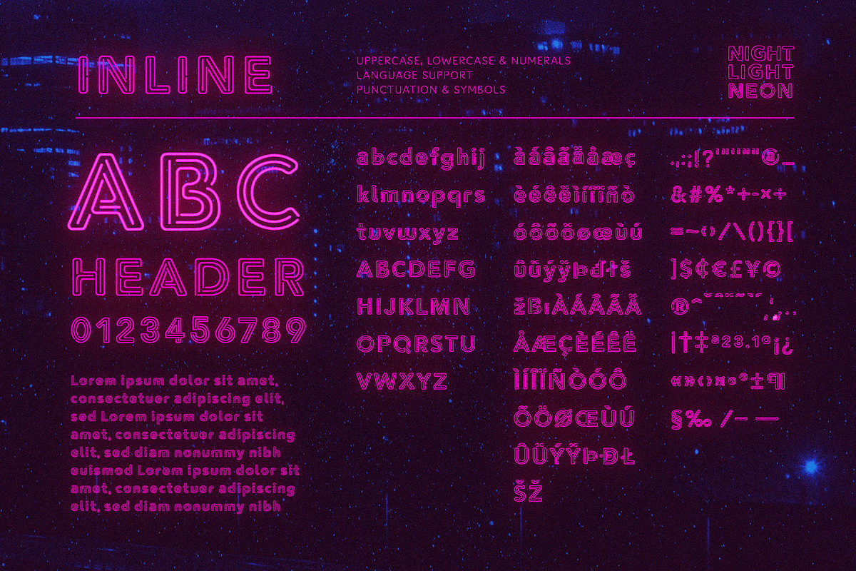Retro Neon Font - Inline Style preview 2