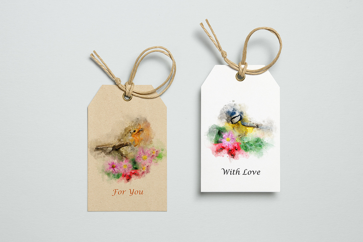 Boho Style Spray Watecolor Birds, an Illustration by PaperAndCrayons (Photo 4 of 6)