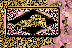 Pink & Gold Leopard Digital Paper