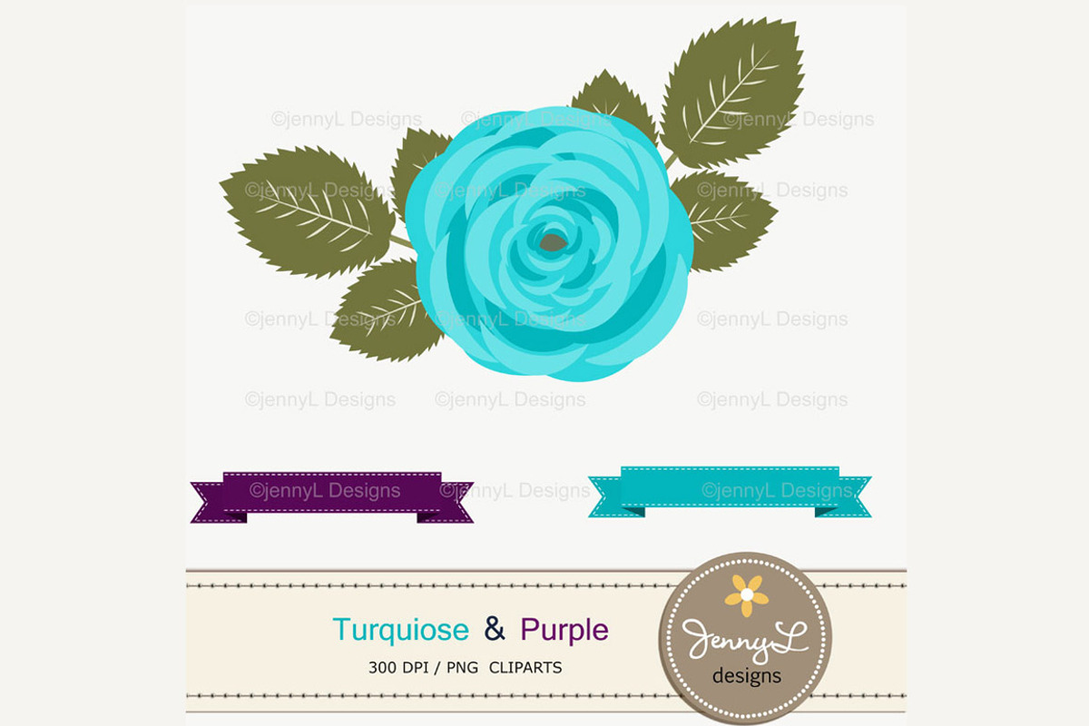 Turquoise and Purple Digital Paper, a Pattern Graphic by JennyL Designs (Photo 2 of 3)