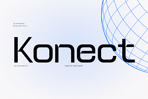 Konect - Futuristic Tech Sans Font, a Sans Serif Font by RagamKata