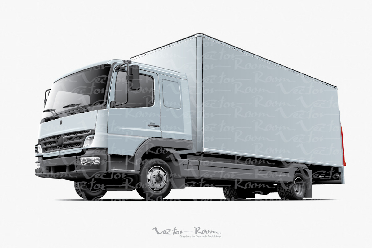 Light Commercial Truck Mockup, a Product Mockup by Vector Room (Photo 2 of 2)
