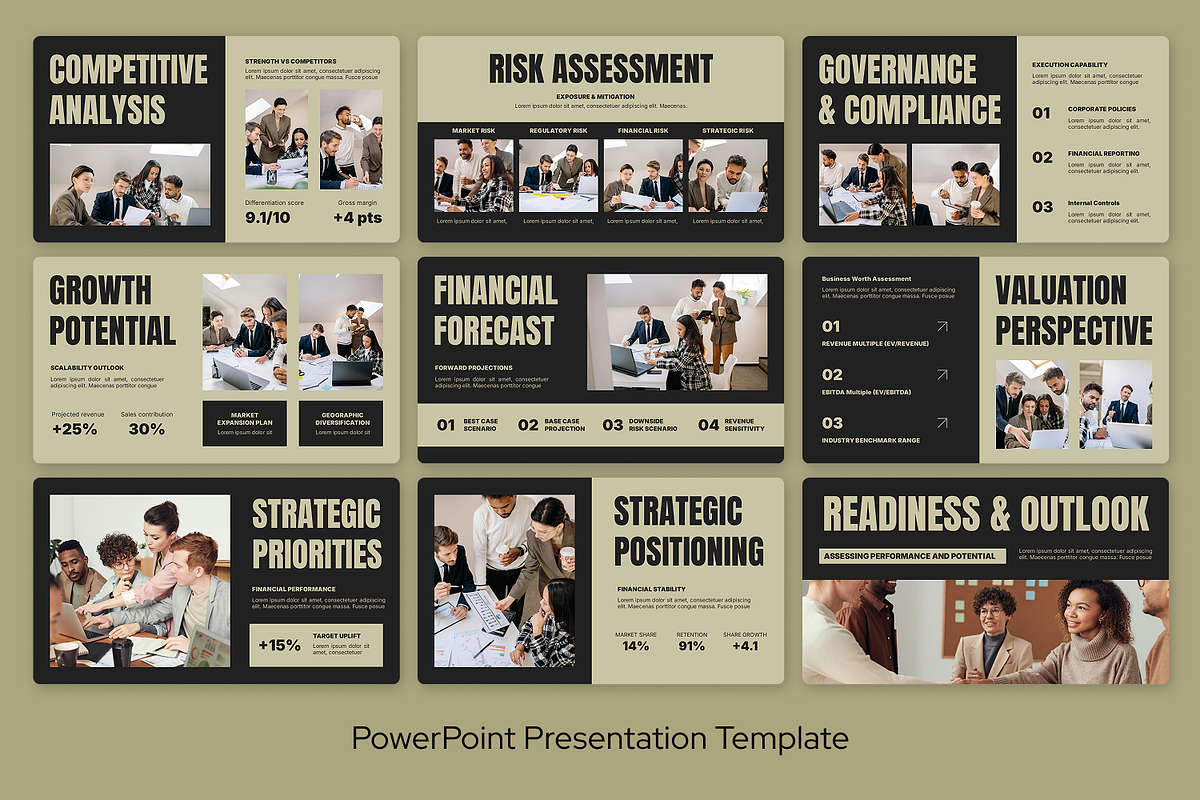 Muted Olive Business Evaluation, a Presentation Template by Sixtemp (Photo 3 of 3)