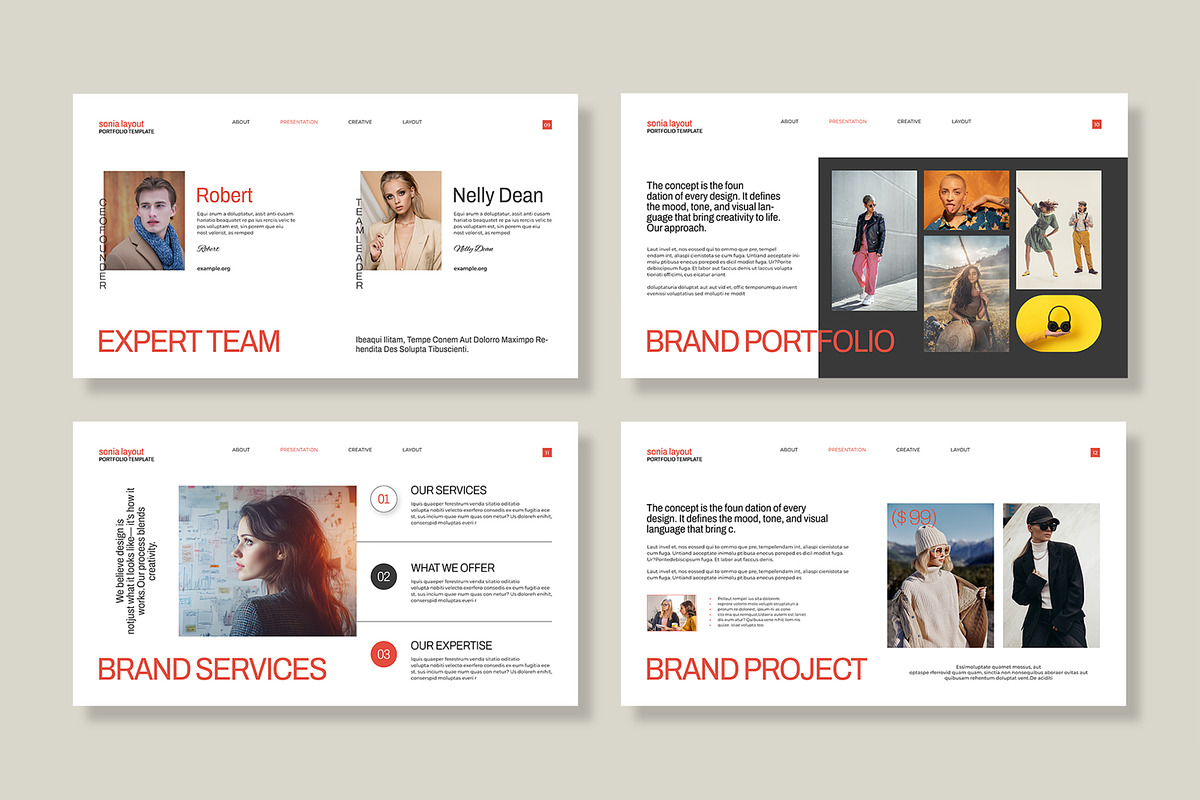 Sonia Portfolio Presentation Design, a Presentation Template by MightyDesign (Photo 4 of 8)