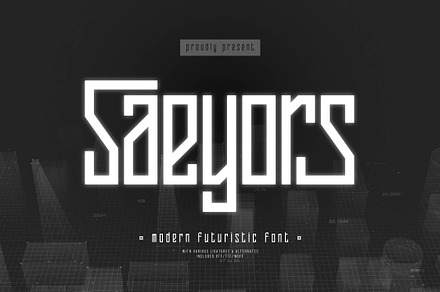 Saeyors | Modern Futuristic Font, a Script Font by Denustudios