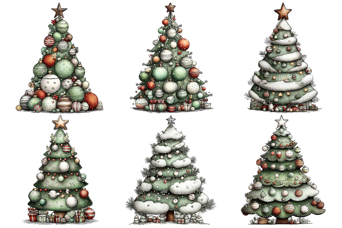 Christmas  Tree Clipart, an Illustration by Pixels.Craft (Photo 6 of 6)