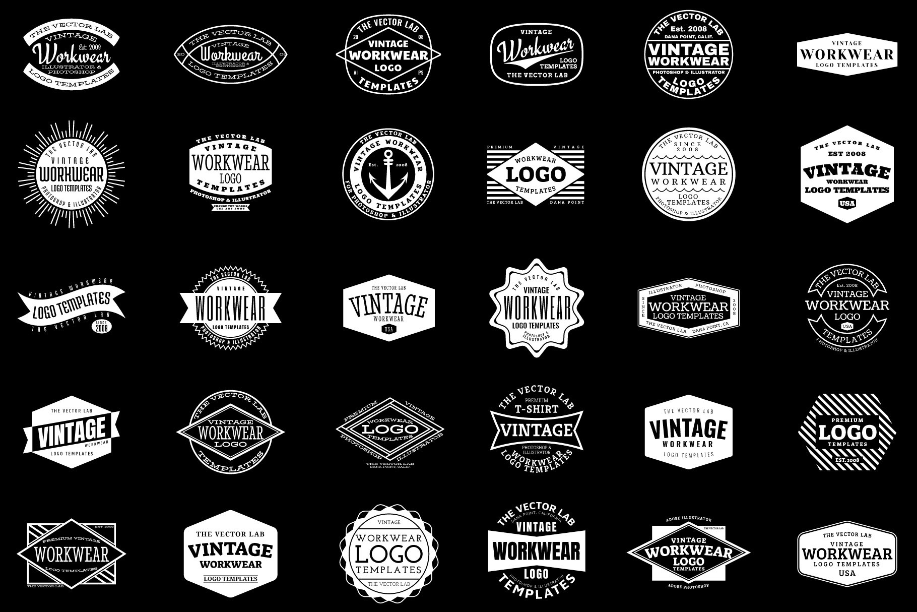 Vintage Workwear Logo Templates, a Branding & Logo Template by TheVectorLab