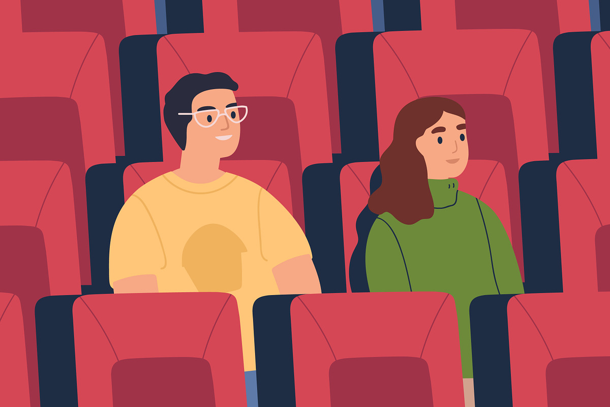 Couple at the cinema, a Person Illustration by Good Studio (Photo 2 of 3)