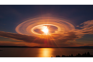circle sun with face ai generated, an Abstract Photo by pikepicture
