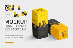 Long Rectangle Box Packaging Mockup