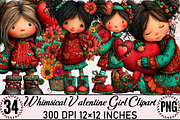 Whimsical Valentine Girl Clipart Bun, an Illustration by SVGArt (Thumbnail 1 of 8)