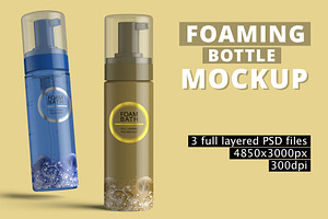 Foaming Cosmetic Bottle Mockup