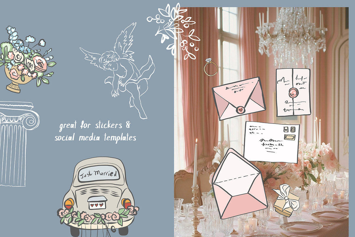 Hand Drawn Wedding Illustrations 300, an Object Graphic by whiteheartdesign (Photo 13 of 24)
