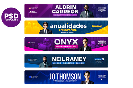 Business YouTube Banner Bundle Pack