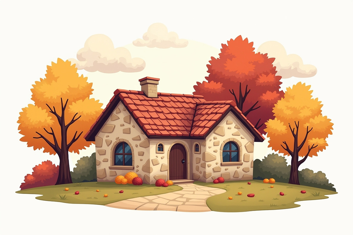 Dreamy Autumn Cottage Clipart Bundle, an Illustration by BIPLOB EXPERT (Photo 2 of 13)