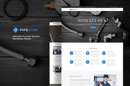 Piperoni - Plumber & Repair Services, a WordPress Template by Zemez