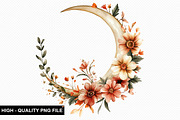 Floral Moon Clipart Design Bundle, an Illustration by crative8112 (Thumbnail 7 of 10)