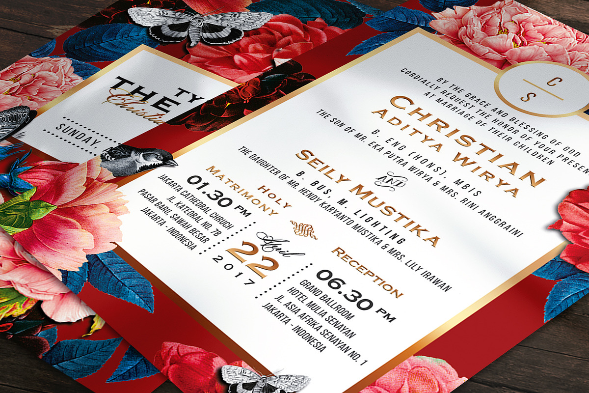 FLOWER WEDDING INVITATION, an Invitation Template by Totem Invitation House (Photo 6 of 6)