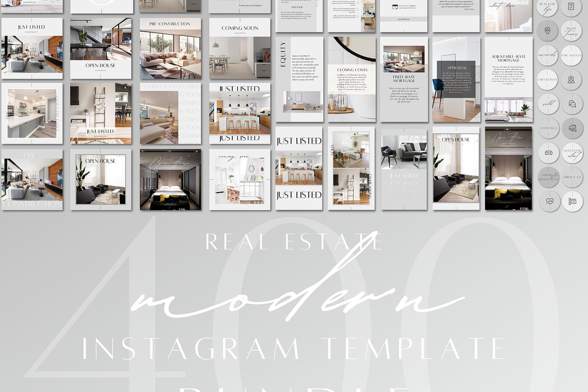 400 Real Estate Social Media Bundle, a Social Media Template by ZoaniDesign (Photo 1 of 10)