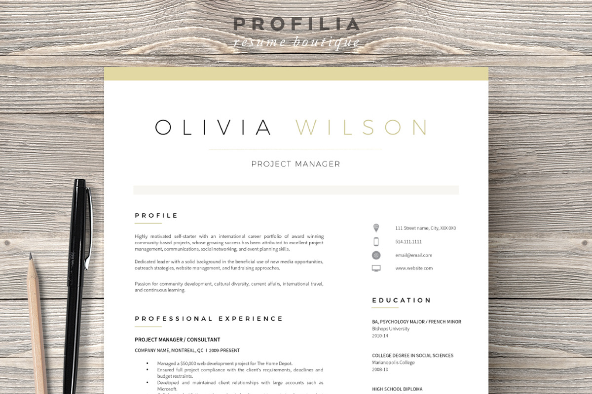 Word Resume & Cover letter Template, a Resume Template by Profilia Resume Boutique (Photo 1 of 6)