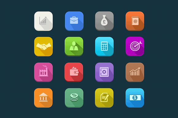12 Colourful Business Icons preview 4
