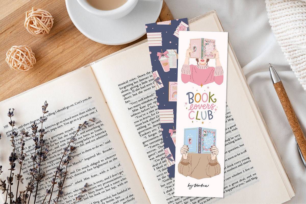 Book Lovers Clipart. Girls and Books, an Object Illustration by VerAna (Photo 17 of 24)