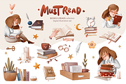 Books&Reads Digital Illustrations, an Education Illustration by Izobova (Thumbnail 1 of 6)