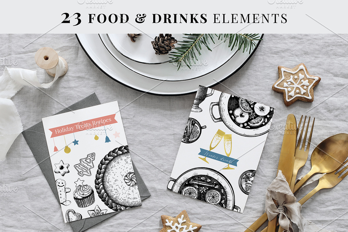 Christmas Elements. Winter Bundle, a Seasonal Illustration by Yevheniia (Photo 3 of 10)