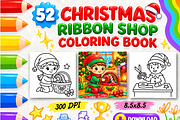 Christmas Ribbon Shop Coloring, a Seasonal Illustration by Design Zone (Thumbnail 1 of 5)