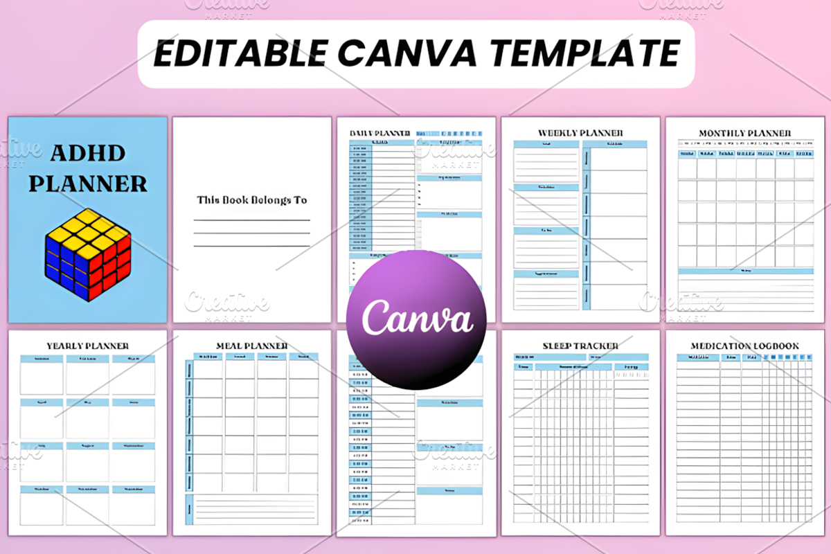 ADHD Planner Kdp Interior, a Social Media Template by Coco Bloom (Photo 2 of 7)