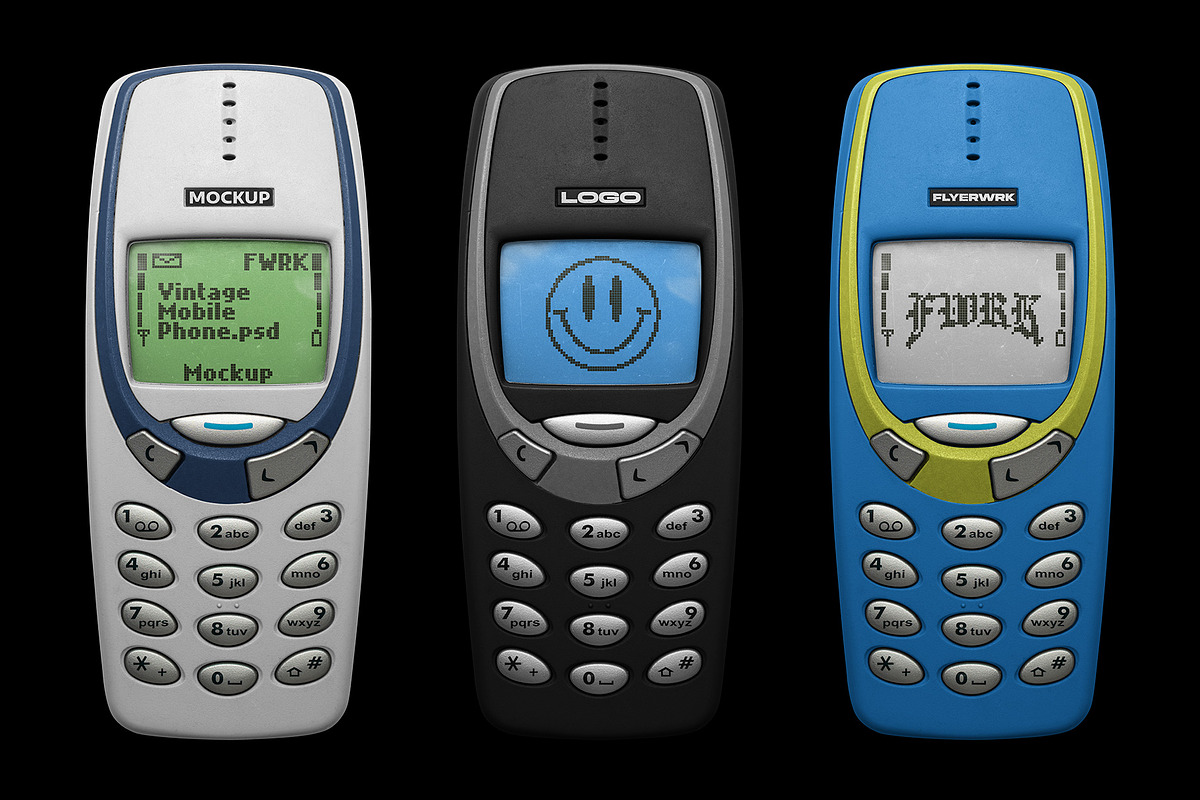Retro Mobile Device Mockup Bundle, a Device Mockup by FLYERWRK (Photo 5 of 11)