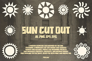 Sun Cut Out Vector Pack, a Solid Icon by Tekuni