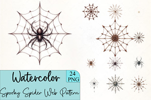 Spooky Spider Web Pattern Clipart, an Illustration by CrexoraLab