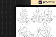 400 Procreate Male pose stamps Bases, a Brush Add-On by DrawingStoryShop (Thumbnail 7 of 7)