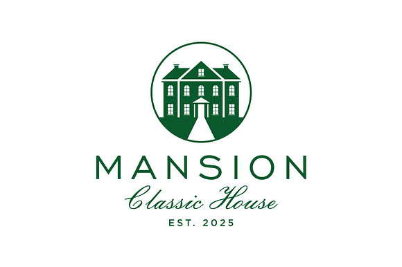 Luxury Mansion Logo Template preview 2