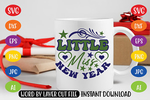 Little Miss New Year Retro Design