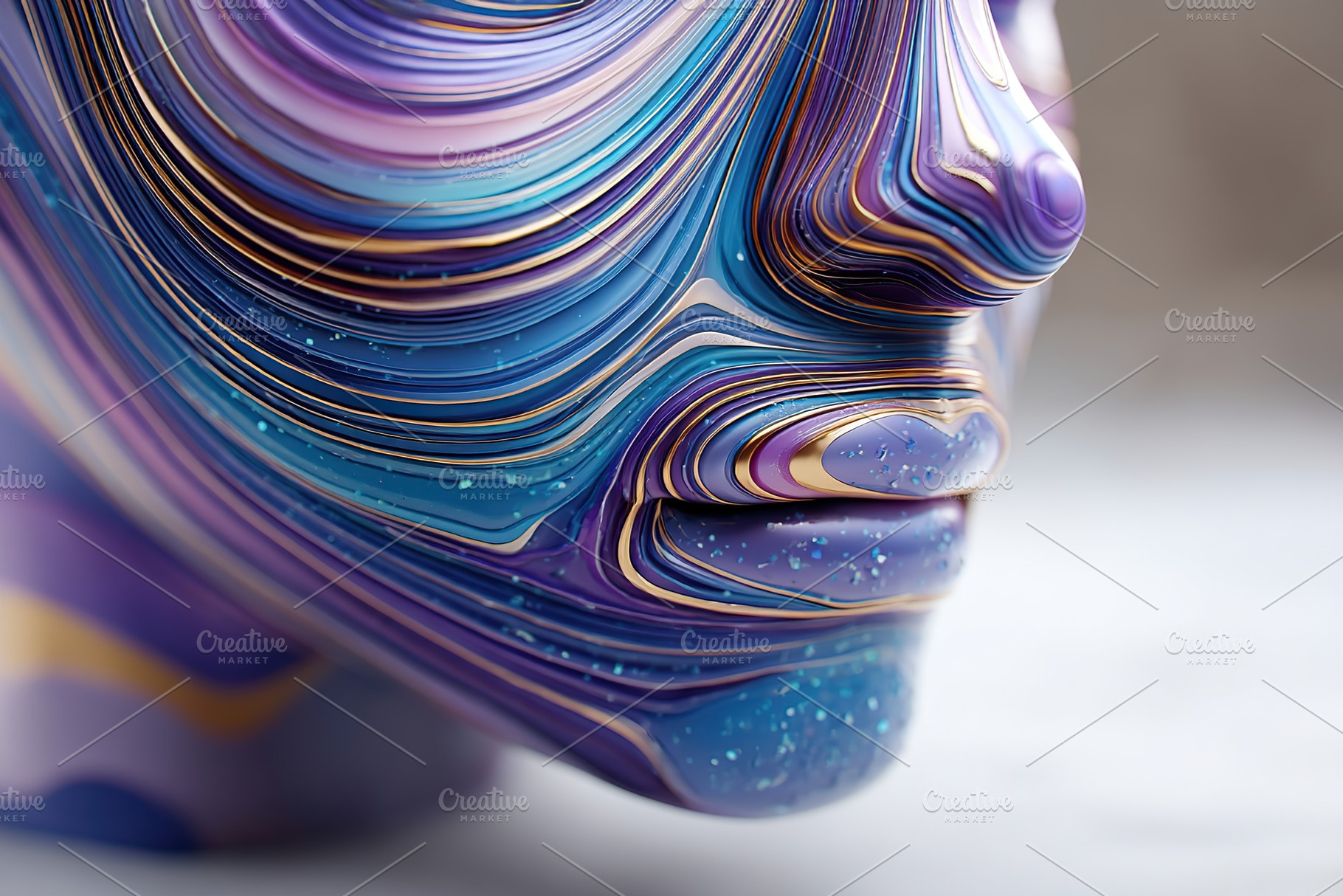 Colorful abstract sculpture captures intricate swirls of paint in a close-up vi, a Person Photo by AlyaAnd