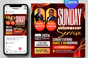 Sunday Worship Church Flyer, Canva, a Social Media Template by Design Up (Thumbnail 1 of 3)