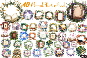 Vibrant Flower Wreath Book Design, an Illustration by DreamCafeArt