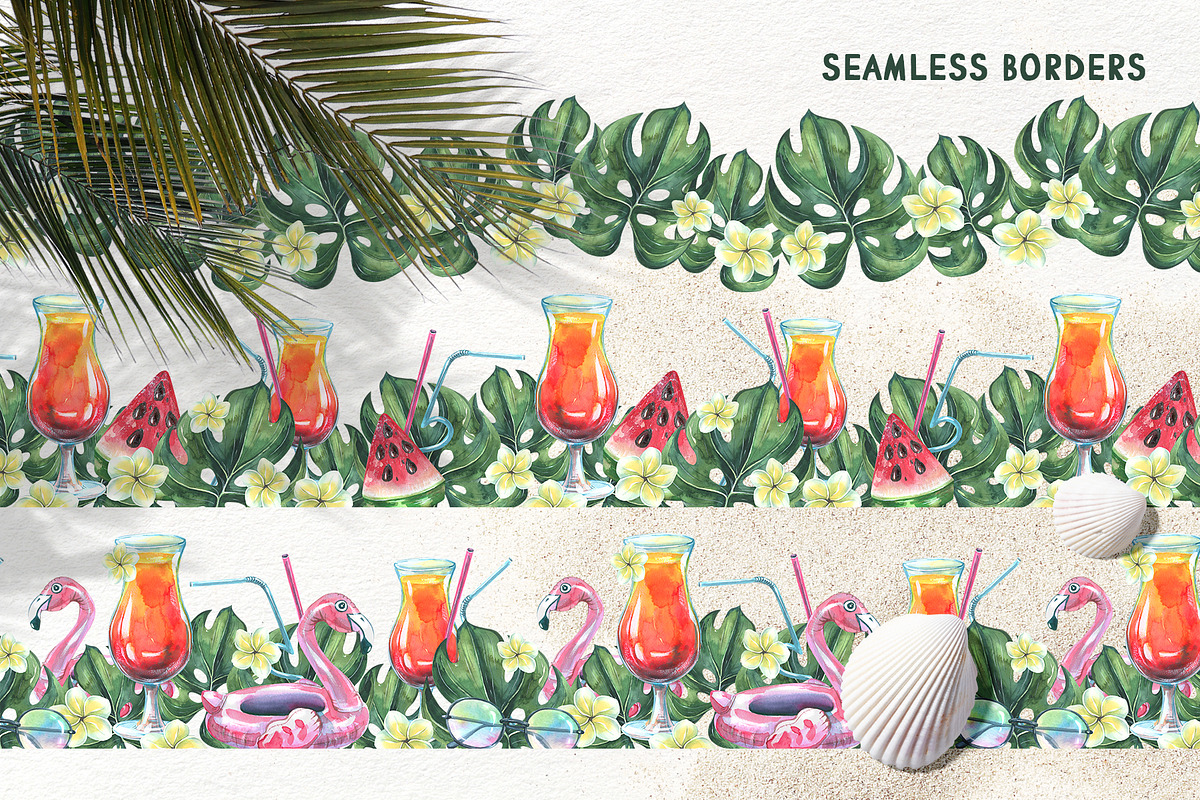 Beach Bar Watercolor Collection, a Pattern Graphic by NATASHA CHU (Photo 6 of 10)