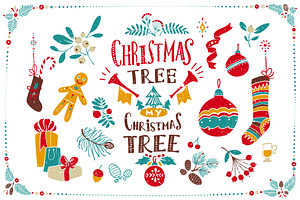 Christmas Cartoon Textured Drawings