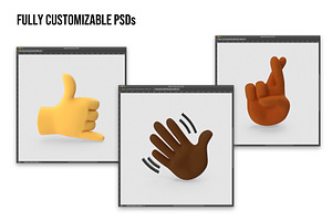 3D Hand Gestures Emoji Set