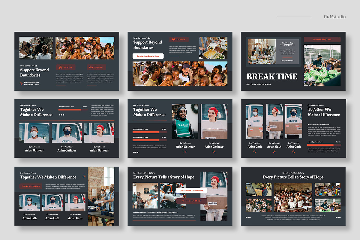 Charity & Non-Profit Powerpoint, a Presentation Template by fluffstudio (Photo 3 of 4)