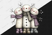 Whimsical Christmas Snowman Clipart, an Illustration by Creative Art (Thumbnail 8 of 10)